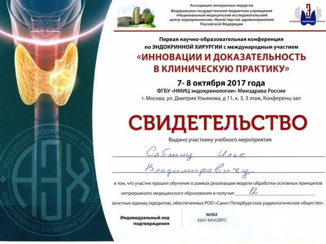 Сертификат Саблин И.В.